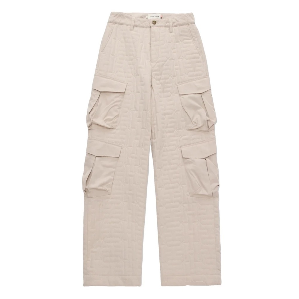 Womens Honor The Gift Quilted Cargo Pants 'Cream' Sz M